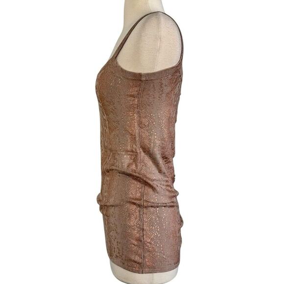 ED HARDY Genuine Vtg Rhinestone Embroidered Metallic Reptile Pattern Tank Top M - Picture 8 of 12